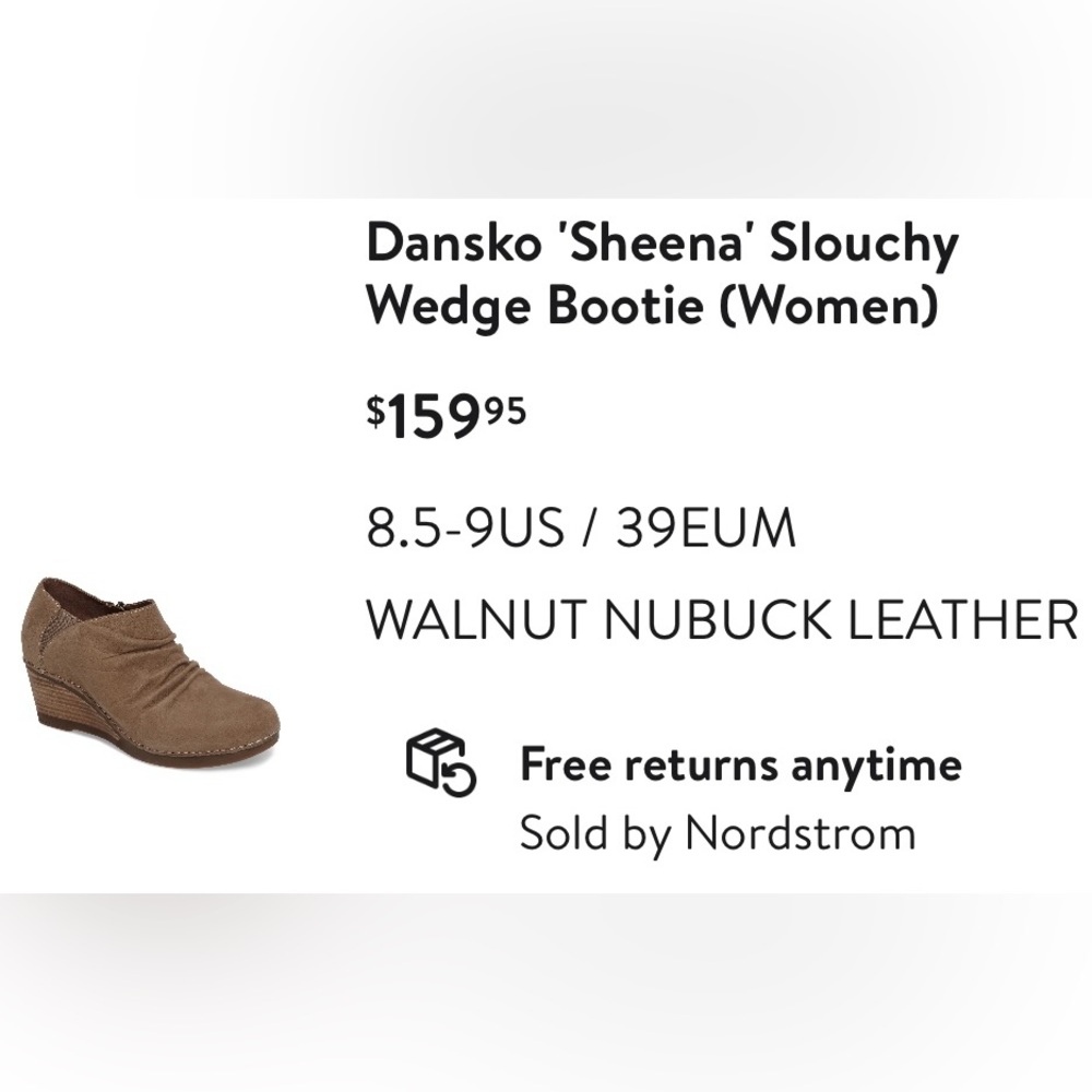 Dansko “Sheena” slouchy Ankle Booties with Wedge Heel size 8.5-9